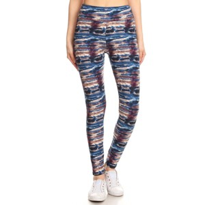 Slickblue Women's Yoga Bliss Leggings, Snug Fit, Flexible Activewear, Snake Scale/Stripes/Tie Dye, One Size - 1 of 4