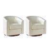 Set of 2 Jessie 30.5" Wide Modern Swivel Barrel Faux Leather Chair with Solid Wood Base|ARTFUL LIVING DESIGN - 2 of 4