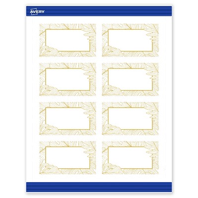 Avery Rectangle Business Cards, Gold Florals, 2" x 3.5"