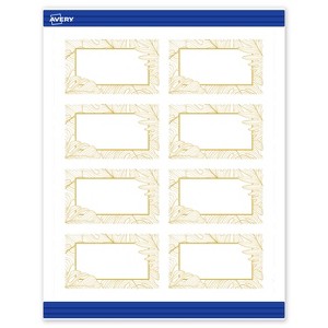 Avery Rectangle Business Cards, Gold Florals, 2" x 3.5" - 1 of 4