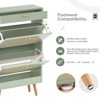 Natural Rattan Shoe Cabinet with 4 Flip Doors and 1 Drawer, Freestanding Shoe Rack Storage Cabinet for Slippers, Sneakers, Heels | Holds 24 Pairs - 4 of 4