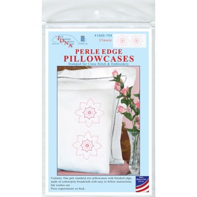 Jack Dempsey Stamped Pillowcase W/White Perle Edge 2/Pkg-Classic