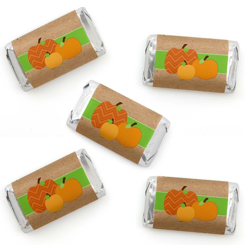 Big Dot of Happiness Pumpkin Patch - Mini Candy Bar Wrapper Stickers - Fall, Halloween or Thanksgiving Party Small Favors - 40 Count, 1 of 7