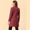 Allegra K Women's Elegant Notched Lapel Double Breasted Long Sleeve Winter Overcoat - 4 of 4