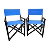 2 Pieces Director Chairs, Folding Makeup Chair With Wood Frame And Canvas, Portable Lightweight Camping Lawn Chair - 2 of 4