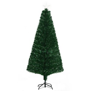 Gulches Pre-Lit Douglas Fir Artificial Christmas Tree - 6', 24 Multi-Color LED Lights, Fiber Optics, 230 Tips, Metal Base - 1 of 4