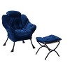Okak Accent Chair Cotton Fabric Lazy Chair with Upholstered Side Pocket Armchair Leisure Sofa Chair with Steel Frame - 4 of 4