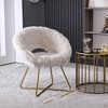 CAVINAS Faux Fur Accent Chair with Curved Back and Metal Sled Frame,Comfy Upholstered Living Room Chairs,Reading Chairs for Living Room - 2 of 4
