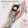HTUTWOO Floral Apple Watch Band, Engraved Flower Silicone Strap 38/40/41/42/43/44/45/49mm for iWatch Series 11 10 9 8 7 6 5 4 3 2 SE Ultra - 3 of 4