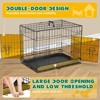 24/30/36 Inch Newly Enhanced Double Door Dog Crate, Includes Leak-Proof Pan, Floor Protecting Feet, Divider Panel, Black - 3 of 4
