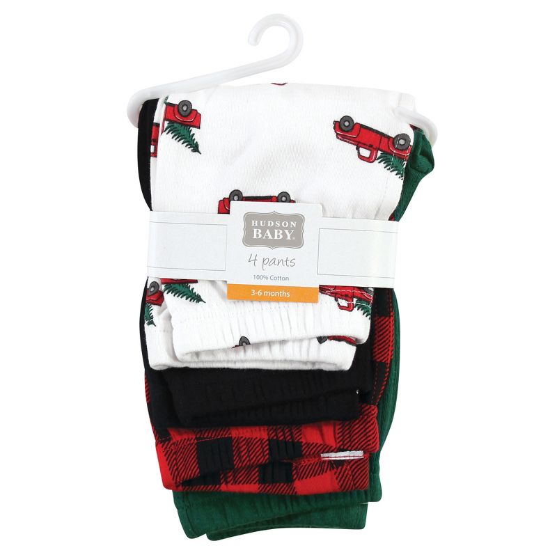 Hudson Baby Unisex Baby Cotton Pants, Christmas Tree Truck, 2 of 7