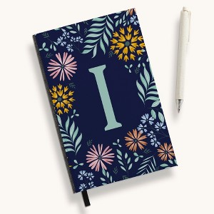 Personalization Mall Flowery Initial Personalized Journal Mint/Navy - 1 of 1