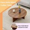 NicBex Stylish Wood/Marble Pattern Round Coffee Table,Modern Nordic Charm Center Table for Living Room,Apartment,Walnut - 3 of 4