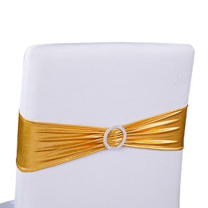 Juvale Gold Chair Sashes with Silver Buckles for Wedding Reception, Baby Shower, Birthday Party, Fits 13.5- to 16.5-Inch Chair Backs (100 Pack) - 1 of 4