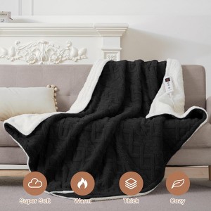 6 SIZE Washable Fast Heating Thick Tufted Electric Blanket Throw w/ 10 Heating Levels & 10 Time Settings - 1 of 4