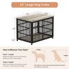 LAOTIES Wooden Dog Crate with Wrought Iron Frame,Side And Top Openings,Indoor Kennel with Lockable Wheels (43.3'' W x 29.9'' D x 33.5'' H) - 4 of 4