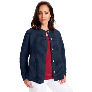 Jessica London Boxy Stitch Cardigan - 1 of 2