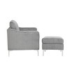 Modular Corduroy Sectional Sofa with Storage Ottoman - Convertible 3-Piece Living Room Set, Customizable Layout for Any Space - 3 of 4