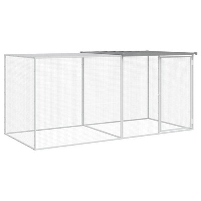vidaXL Chicken Cage with Roof - Versatile, Durable, Ventilated Galvanized Steel Cage - Light Gray