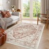 Lahome  Large Floral Border Contrast Short Pile Velvet Rectangular Indoor Area Rug - 3 of 4