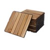 Dolonm  30 PCS Interlocking Deck Tiles Striped Pattern, 12" x 12" Square Yellow Acacia Hardwood Outdoor Flooring - 2 of 4