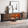 Bestier Modern 80''LED TV Stand for TVs up to 90‘’with Adjustable Tempered Glass Shelf, Entertainment Center with Storage Cabinet with Door & Drawers - 2 of 4