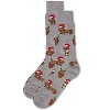 Memoi Men's Lit Dachshund Dog Holiday Novelty Crew Socks Med Gray Heather 10-13 - 3 of 4
