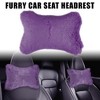 Unique Bargains Faux Fur Head Neck Car Support Pillow Cushion 1 Pair - 2 of 4