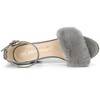 Allegra K Women's Faux Fur Buckle Closure Ankle Strap Block Heels Sandals - 4 of 4
