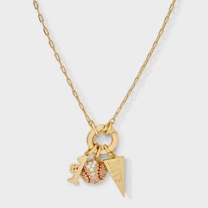 14K Gold Dipped Cubic Zirconia Baseball and MVP Charm Necklace - A New Day™ Gold - 1 of 4