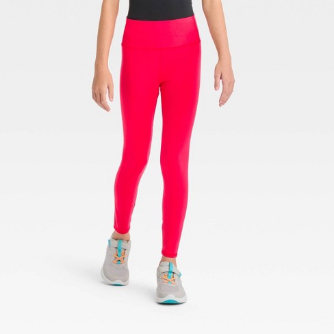 Girls' Everyday Soft Leggings - All In Motion™ Red XS