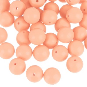 Unique Bargains Round Loose Silicone Beads for DIY Keychain Jewelry Making 50 Pcs - 1 of 4