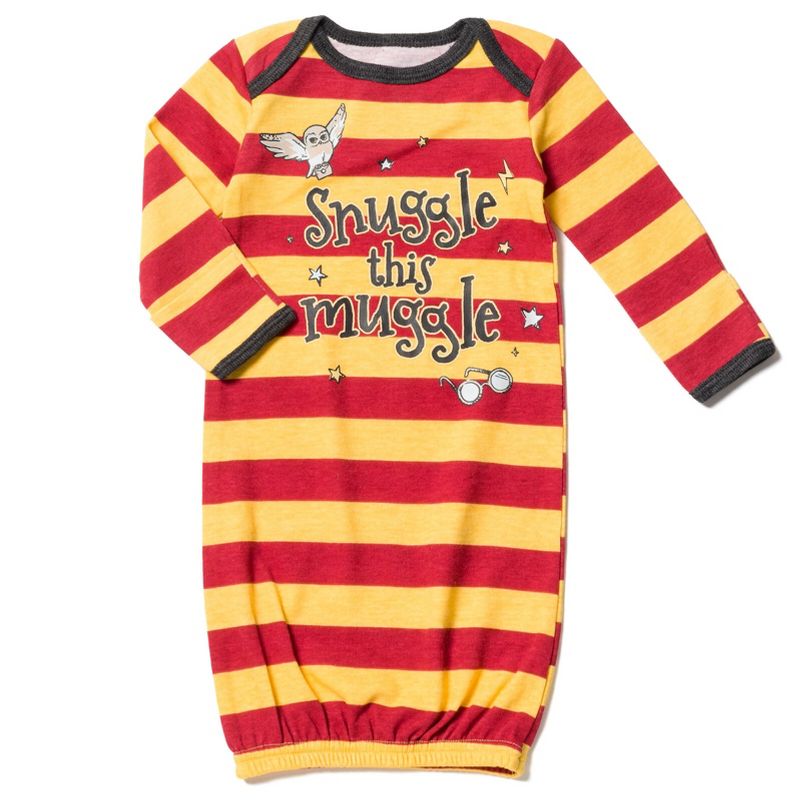 Harry Potter Hedwig Owl Baby Long Sleeve Swaddle Sleeper Gowns Newborn, 2 of 10