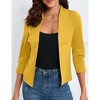 Whizmax Women's 3/4 Sleeve Blazer Casual Open Front Cardigan Shrugs Ruched Sleeve Office Cropped Blazer Jacket - 2 of 4