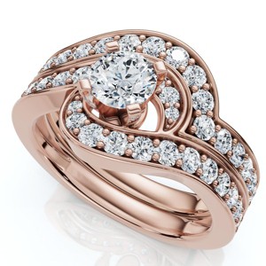 Pompeii3 1Ct TW Diamond Engagement Wedding Ring Set 14k or Platinum Gold Lab Created - 1 of 4