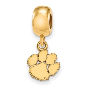 Black Bow Jewelry 14k Yellow Gold Plated Sterling Silver Clemson Tigers NCAA Bead Charm - 1 of 3