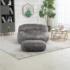 42.52" Bean Bag Chair With Ottoman, Ultra Soft Lazy Sofa Chair With Memory Foam, Indoor Modern Accent Beanbag Chairs - 4 of 4