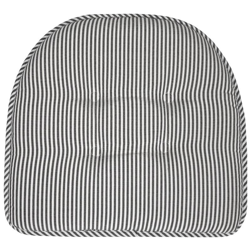 Pinstripe U Shaped Memory Foam 17" x 16" Chair Cushions by Sweet Home Collection™, 3 of 7