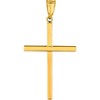 14k Yellow Gold 1.1" Classic Square Edged Cross Charm Pendant with optional Adjustable Chain Necklace - 4 of 4