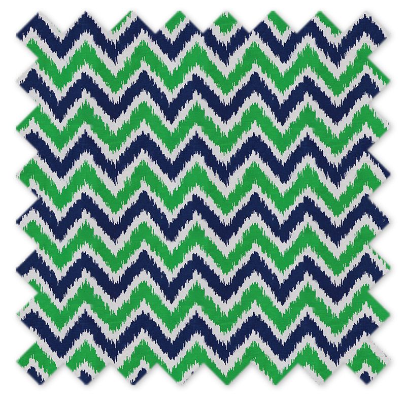 Bacati - Mix N Match Navy/Green Chevron Ikat Curtain Panel, 4 of 5
