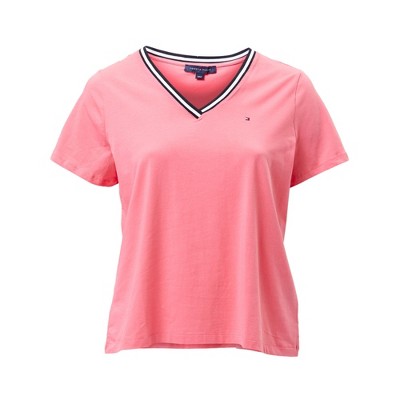 Tommy Hilfiger Womens Contrast Trim Basic T-Shirt