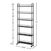 HDZNVF 6-Tier Rolling Cart Gap Kitchen Slim Slide Out Storage Tower Rack with Wheels - 3 of 4