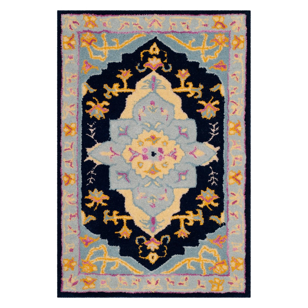 2'x3' Medallion Accent Rug Navy Blue - Safavieh