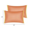 Unique Bargains Envelope Closure Cooling Soft Satin Polyester Pillowcases Queen 20"x30" 2 Pcs - 4 of 4