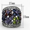 Slickblue Brass Ring with Multi-Color CZ Stones & Ruthenium Finish for Women – Synthetic Jewelry, Sizes 5-9 - 3 of 3