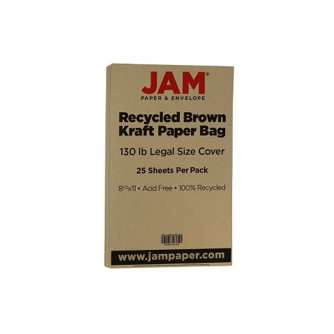 Jam Paper Extra Heavyweight Cardstock Paper 130 Lbs. 8.5 X 14 Brown Kraft  25 Sheets/pack : Target