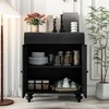 Modern Sideboard Buffet Cabinet, Coffee Bar Cabinet with 2 Doors, Entryway Console Table, Accent Storage Cabinet for Living Room Hallway - 4 of 4