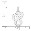 Black Bow Jewelry 14k White Gold, Sophia Collection, Small Script Initial C Pendant - 4 of 4