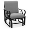 Costway Patio Rocking Chair with Cushion Heavy-Duty Metal Frame Smooth Glider Outdoor Black/Gray/Navy - 2 of 4