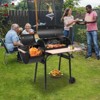 DOMETOUR Steel Charcoal Grill with Offset Smoker, Painted Finish, Food Contact Safe, Enclosed Cart, with Barrel Grill for Outdoor Camping - 2 of 4